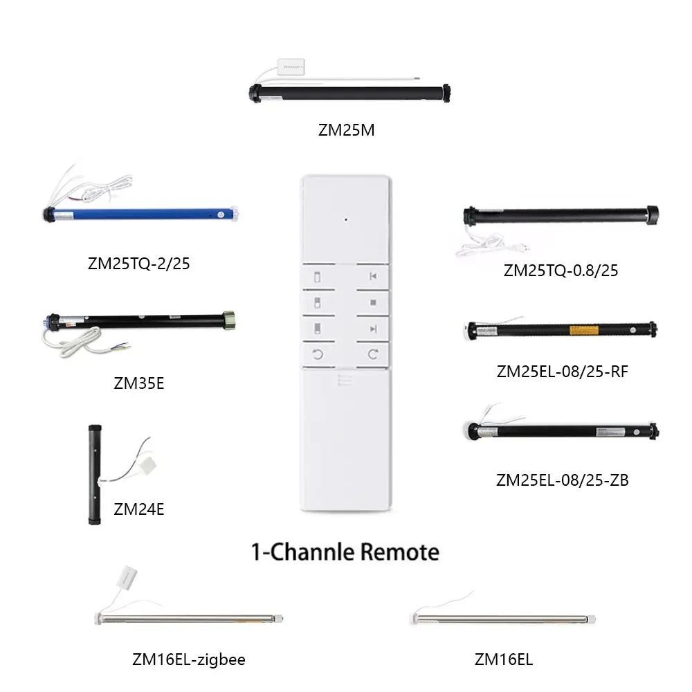 롤러 쉐이드 블라인드 모터 체인 롤러 블라인드 용 Zemismart 원격 제어 ZM25 M515EGB AM43 MT25B ZM25RW01