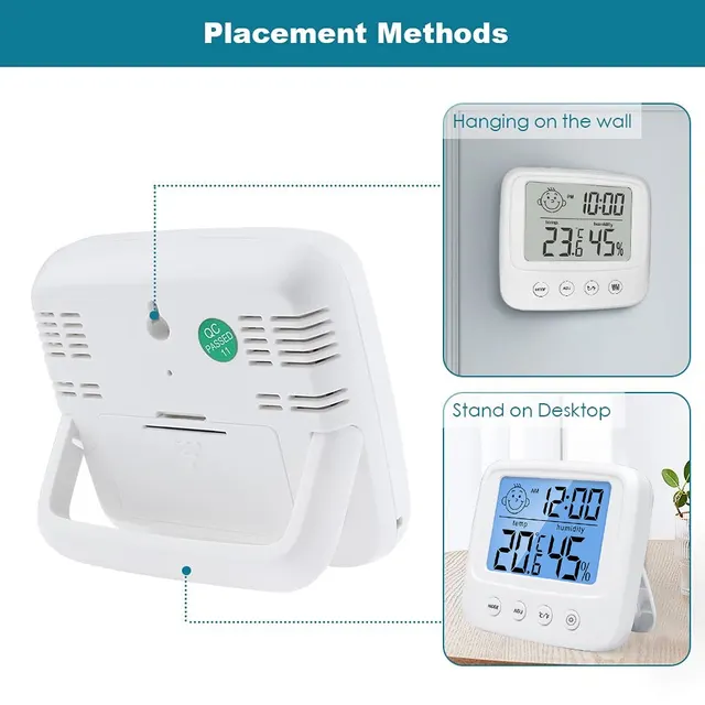 1pc New LCD Digital Temperature Baby Room Humidity Meter Backlight Home Indoor Electronic Hygrometer Thermometer Weather Station 6