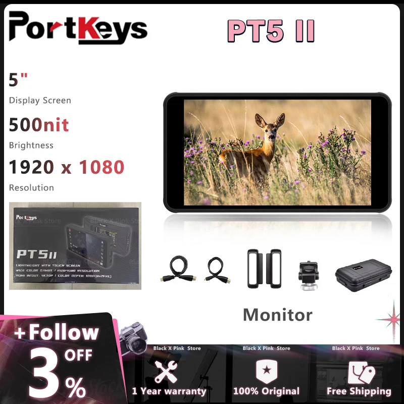 Portkeys-PT5-II-5-Monitor-4K-Touchscreen-Portable-500nit-Ultra-thin-3D ...