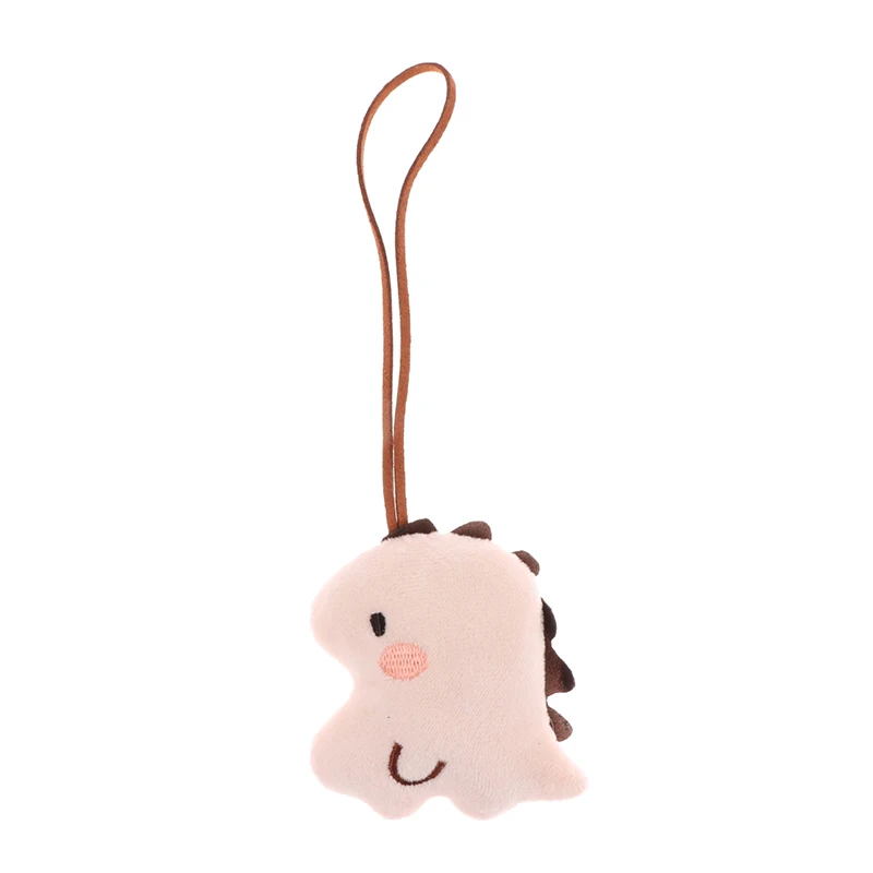 1pc Cute Dinosaur Name Sticker Pendant Cartoon Animal Plush Stuffed Doll Anti-lost Mark Name Tag Charm Keychain Bag Decor 3