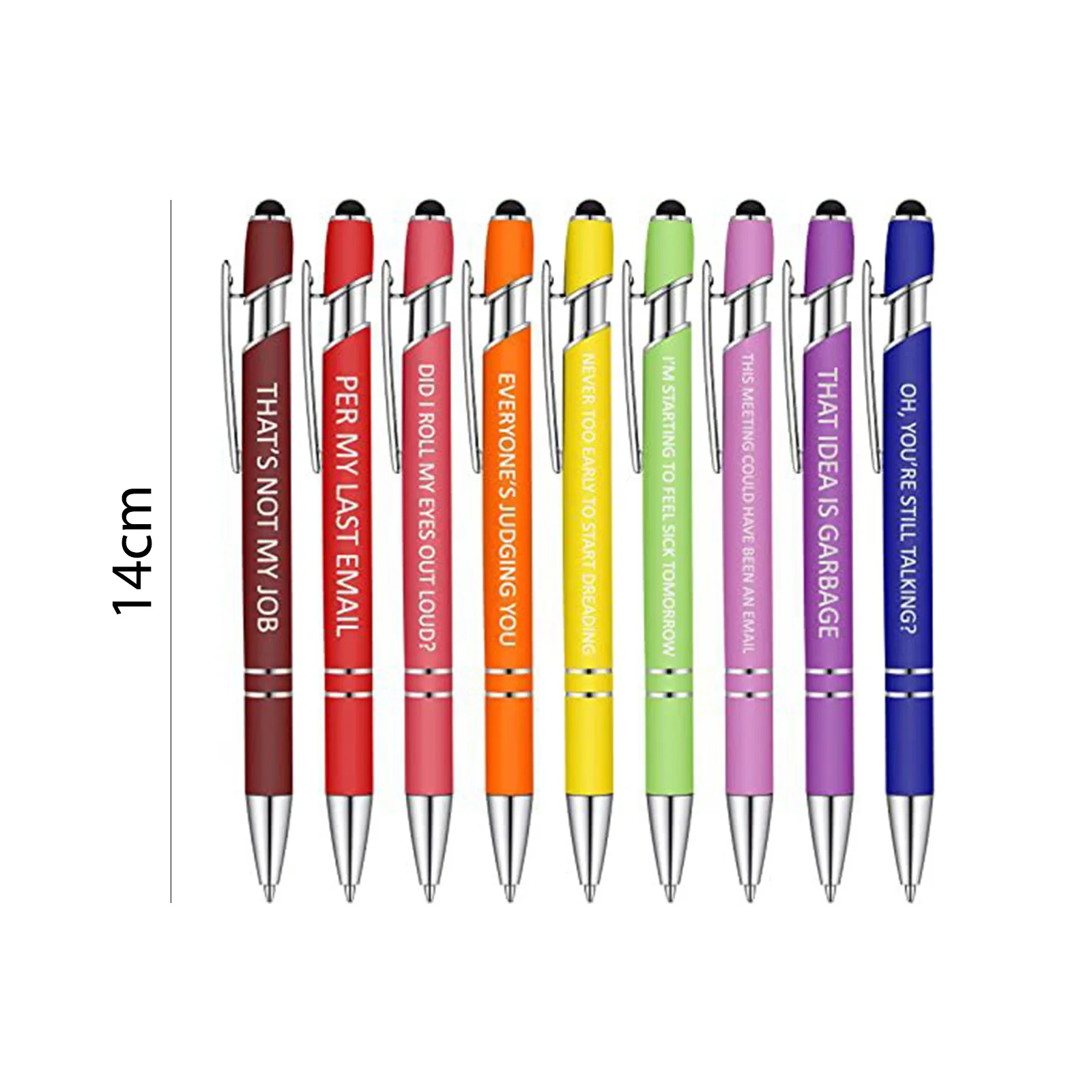 Funny Sarcastic Ballpoint Pens, Office Snarky Touch Screen Stylus