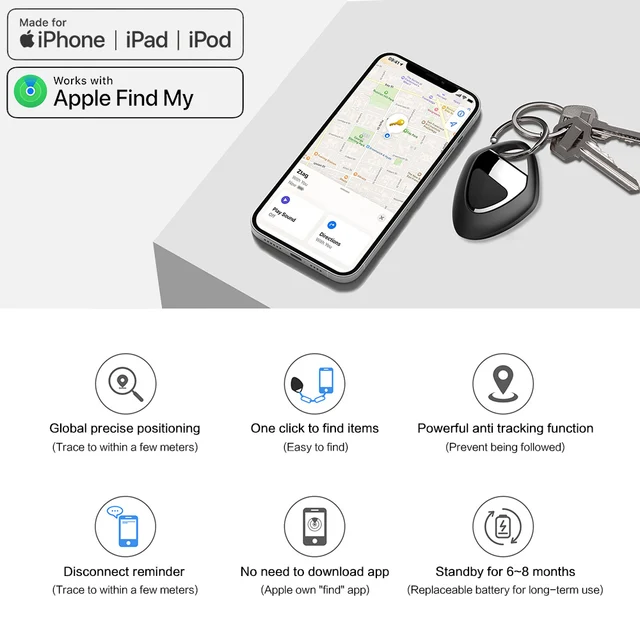 STONEGO Finder Security SmartTrack Link Smart Tag With Apple Find My Key Bluetooth GPS Tracker For Earbud Luggage MFi Finder IOS - Image 6