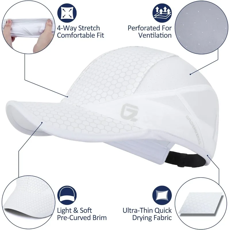 GADIEMKENSD Stretch Running Hat with Soft Brim, Quick Dry, Unstructured, Unisex-Adult 2