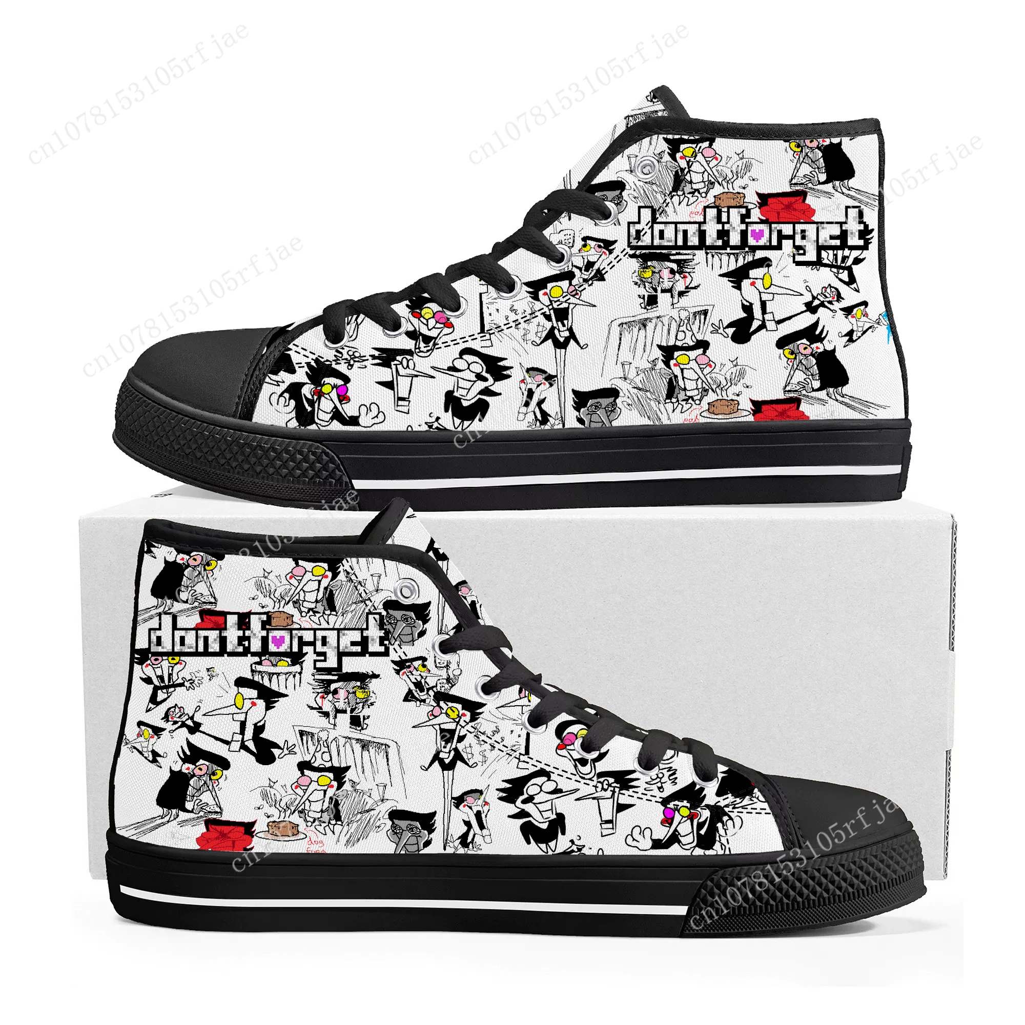 

Deltarune High Top Sneakers Cartoon Game Mens Womens Teenager Fashion High Quality Canvas Sneaker Custom Built Couple Shoes