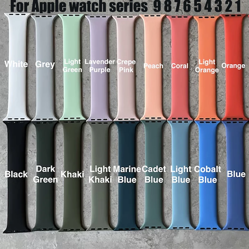 Silicone Solo Loop Strap for Apple Watch Bands - Flexible and Comfortable Bracelet