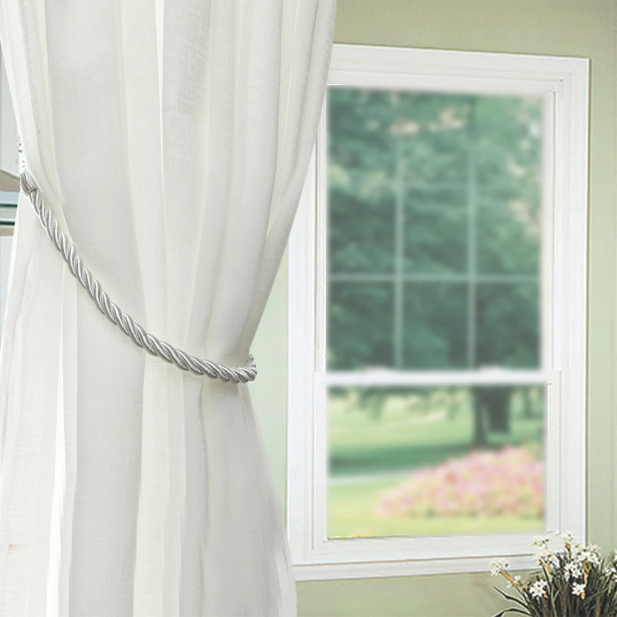 2/4Pcs Curtain Tie Backs Curtain Rope Buckle Large Rope Cotton Drapes Tie Rope Decorative Room Accessories Curtain Tie Backs