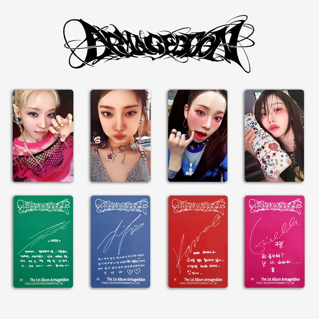 Set De 55 Photocards De Aespa 'MY' - Álbum Supernova, Armageddon, Whiplash - Incluye KARINA Y NINGNING - 8.6x5.7 Cm