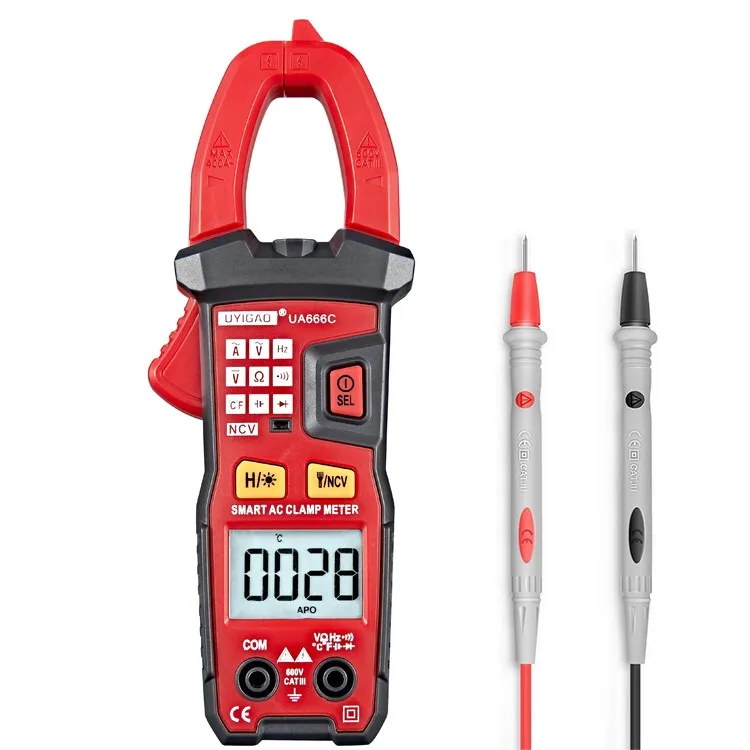 UA666C Intelligent Recognition Digital Clamp Multimeter High Precision Button Clamp Meter Anti Burn Ammeter