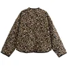 TRAF Parkas Leopard Winter Coats Woman Vintage Animal Print Quilted Jacket Women Autumn Long Sleeve Padded Jacket Short Coats 2