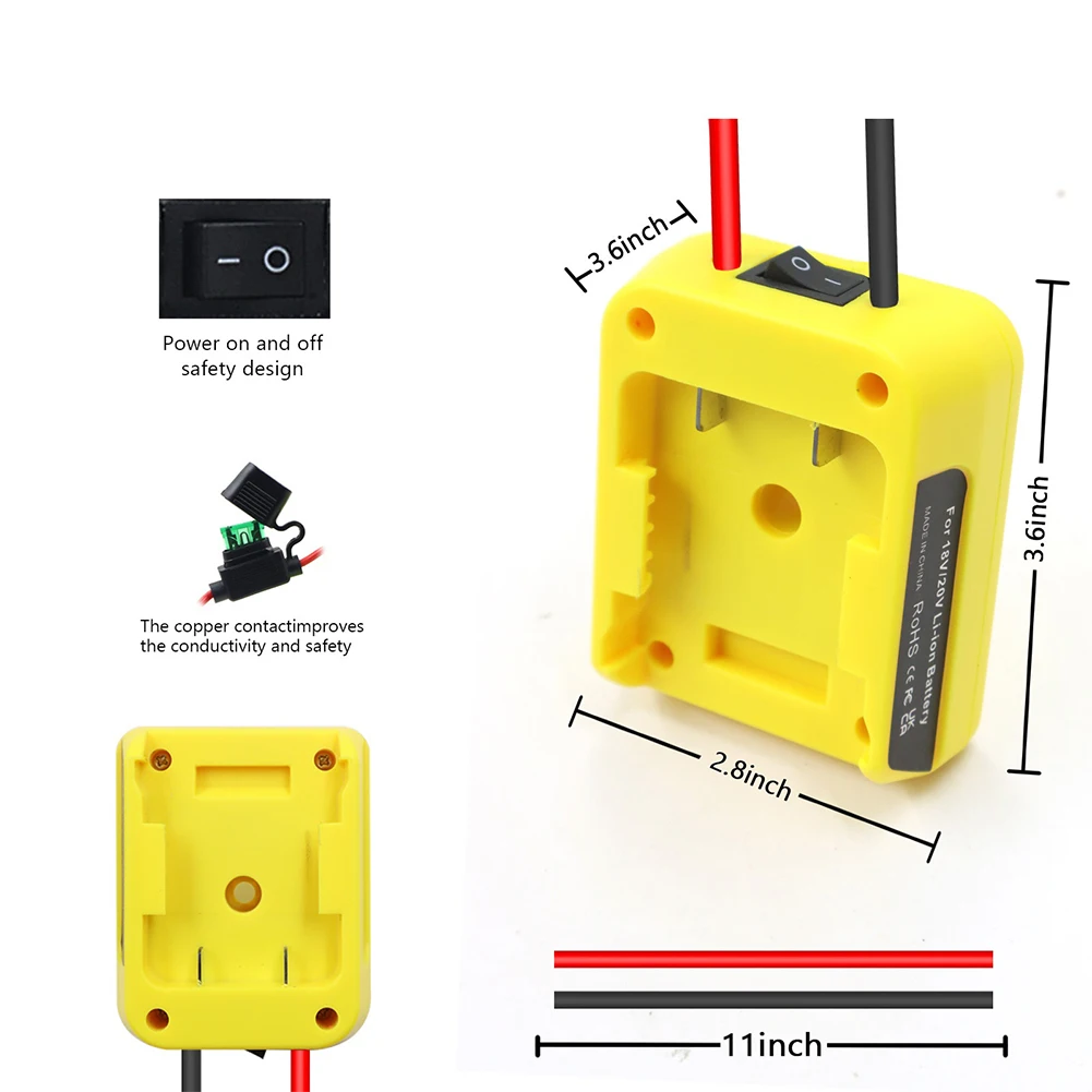 

1pc For De-Walt 18V/20V Max Battery Adapter With Fuse To Dock Power Connector DCB205 Power Tools Parts Replacement