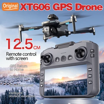 Drone GPS XT606 MAX Originale con Fotocamera Professionale 4K 8K HD FPV con Schermo Wish Drone 360 °   Drone Giocattolo con Evitamento Ostacoli