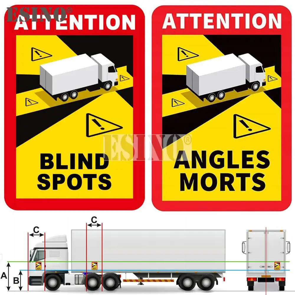 

Car Styling Creative Attention Blind Spots Angles Morts Adhesive PVC Decal Waterproof Car Body Glass Sticker Pattern Vinyl