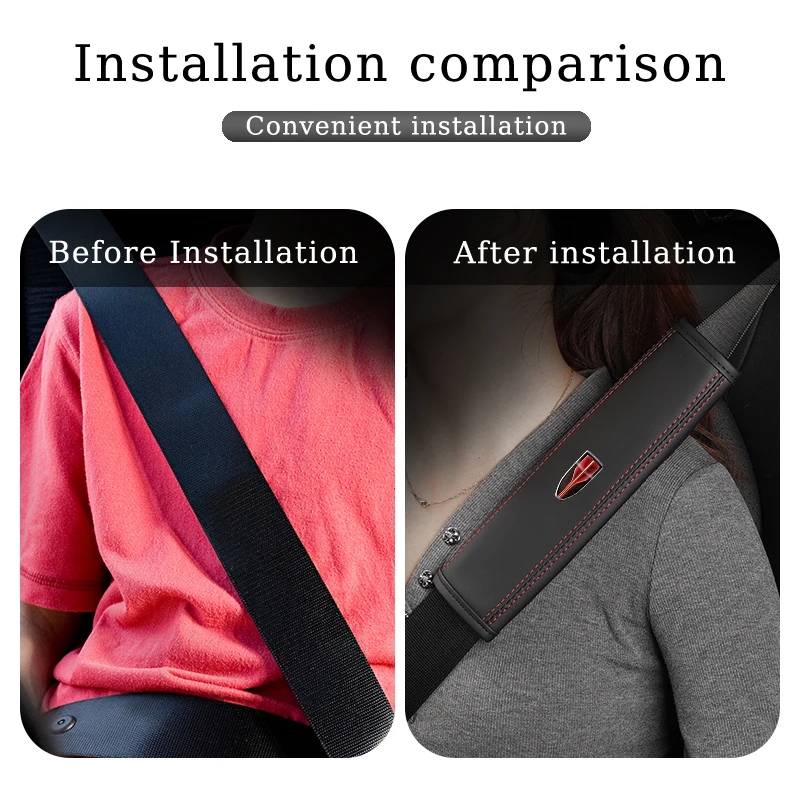 Car Seat Belt Shoulder Cover Leather Adjustable Shoulder Pads For Hongqi HS5 H5 H9 E-QH5 HS7 E-HS9 H7 E-HS3