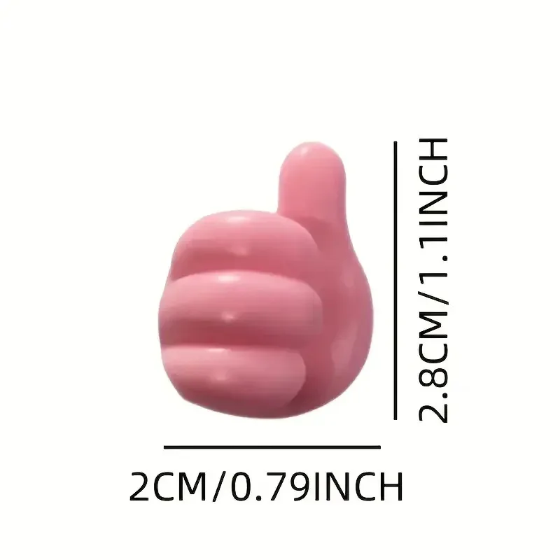 창의적인 엄지손가락 모양 케이블 정리기 10팩, 데스크탑 충전 케이블 고정용 접착식 후크, 플라스틱 내구성