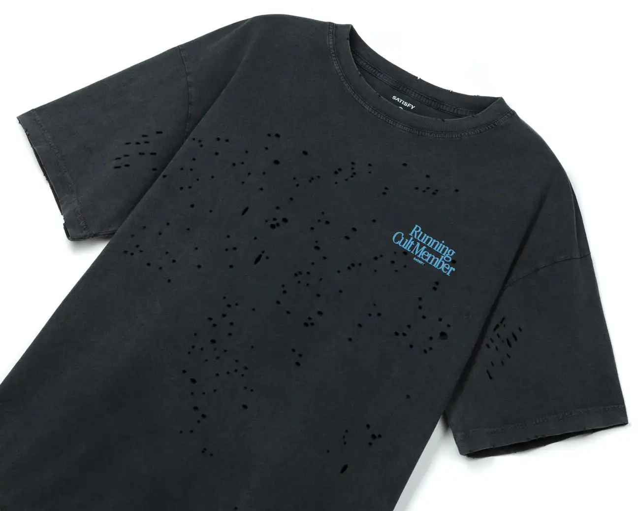 Limited Edition SATISFY 0th Anniversary Retro Faion Splatter Ink round Ne Print Wormhole ort Sve T-irt ex Sum...