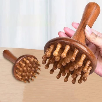 Massaggiatore per funghi in legno Strumento per massaggio manuale, Strumenti per massaggio ai funghi in legno Tensione muscolare Grasso locale Gua Sha per uso completo del corpo