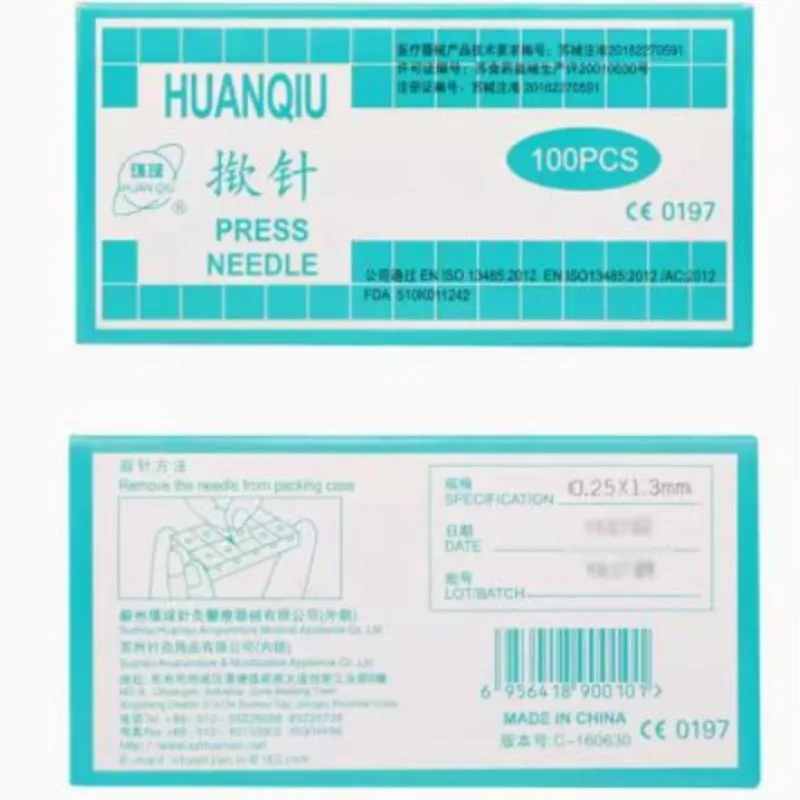 10 Dozen Steriele Oor Druk Naald Auricular Acupunctuur Naald Intradermale 100 Stuks Sz 0.22*1.5/0.25*1.3/0.25*2Mm