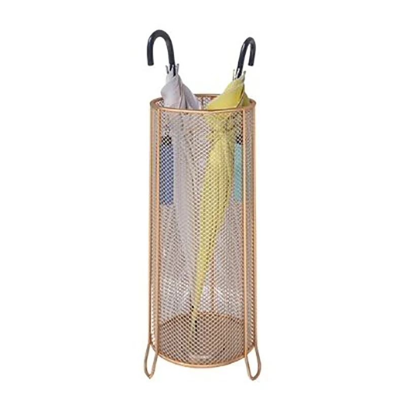 Beach Metal Basket Umbrella Stand Home Gold Hanger Umbrella Clamp Parasol Entryway Porte Parapluie House Decoration GPF30XP