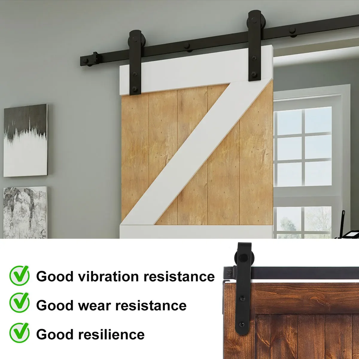 Mini Sliding Barn Door Hardware Kits Top Mounted Hanging Rail Hanger Track Steel Silent Door Roller Rail For Single