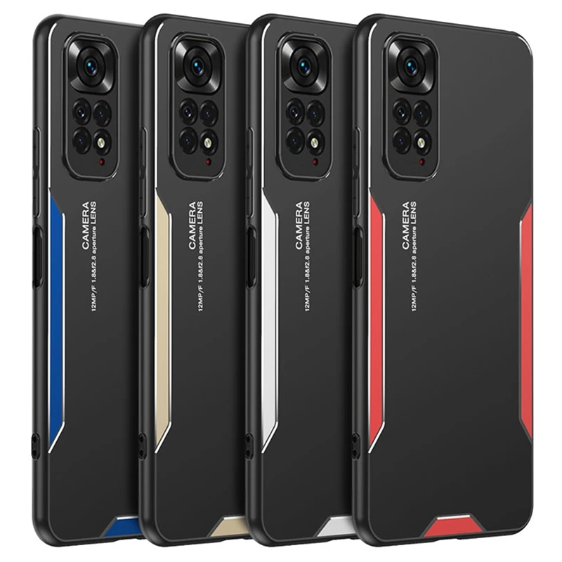 Aluminum Metal Case For Xiaomi Redmi Note 11S 11 Pro Plus 4G 5G Silicone Matte Cover Luxury Phone Case For Redmi Note 11E Pro 6