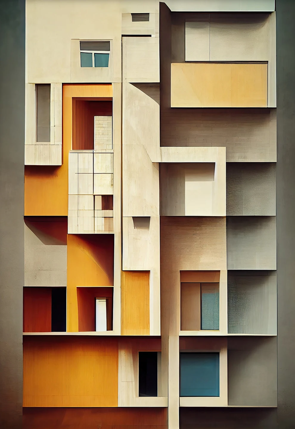 Minimalist Bauhaus Architecture Abstract Canvas Art