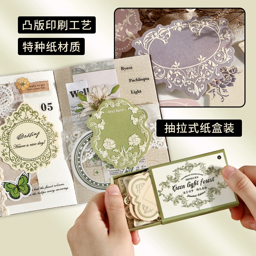 Decor Scrapbooking Vintage Label Materials Paper Combo Kit 30pcs DIY Junk Journal Collage Photo Album Retro Background Paper scrapbook paper,scrapbooking material,scrapbook materials,diy craft materials,scrapbooking paper