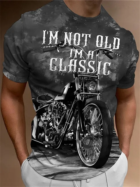 Summer Motorcycle T-shirt For Men Motor Biker 3d Print Vintage Short Sleeve  Old Man Tee Shirt Homme Moto T-shirt Racing Camiseta - AliExpress