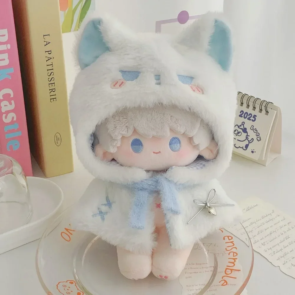 Plush Cloak Cotton Doll Outfit - Cute Blue Suit Dress-Up Set with Accessories