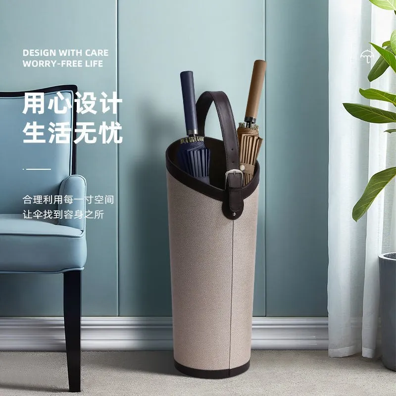 Umbrella bucket leather light luxury door put umbrella rack storage rack household commercial storage bucket large capacity