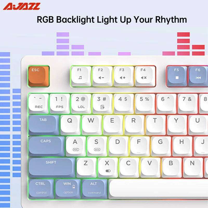 Ajazz-有線メカニカルゲーミングキーボード,RGBバックライト付き