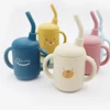 New cartoon 120ML Baby Silicone Sippy Cup BPA-Free Portable Storage Snack Container Feeding Cup  Leakproof trainer cup 1