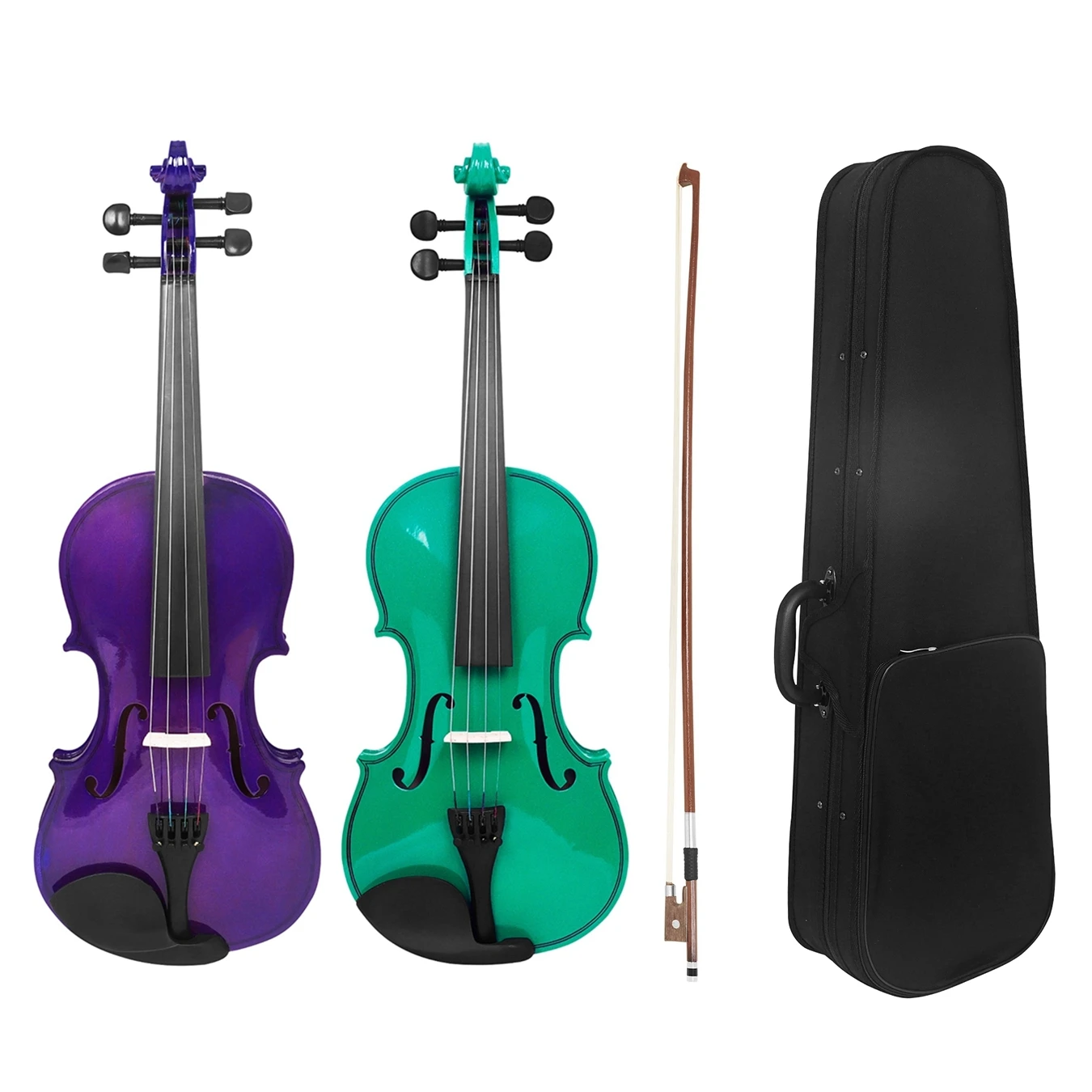 4/4 Full Size Violin Spruce Wood /Solid Wood Acoustic Violin for Beginner with Case & Bow Fiddle Instruments
