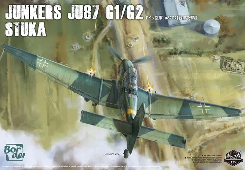 Bf-002 Di Confine 1/35 Junkers Ju-87 Kit Modello G1/G2 Stuka Con Soldato In Resina Bonus