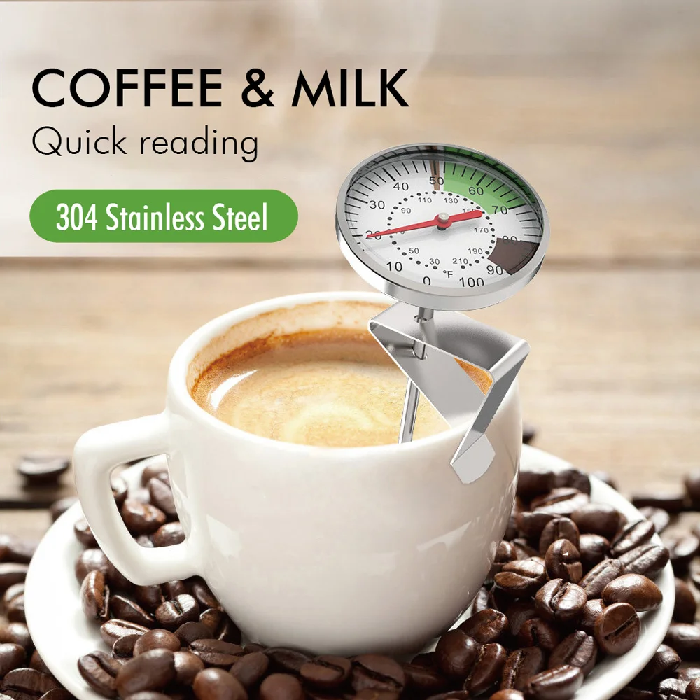 Probe Thermometer 5-Inch Dial 0-100 &deg;C Instant Read Stainless Steel for Kitchen Food Cooking Milk Coffee