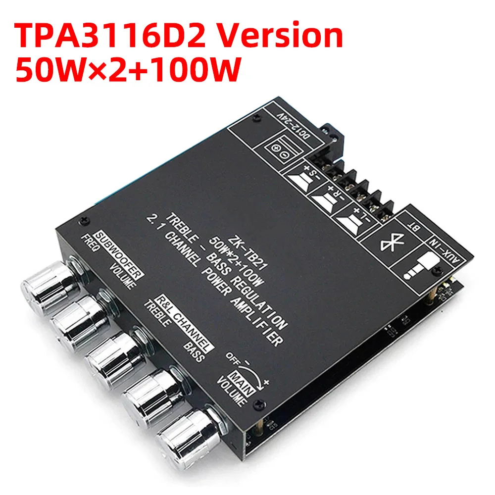 MIni 2*220W+350W TPA3251 TDA7498 Bluetooth Power Amplifier Board 2.1Ch Class D USB Sound Card Subwoofer Theater Audio Stereo Amp