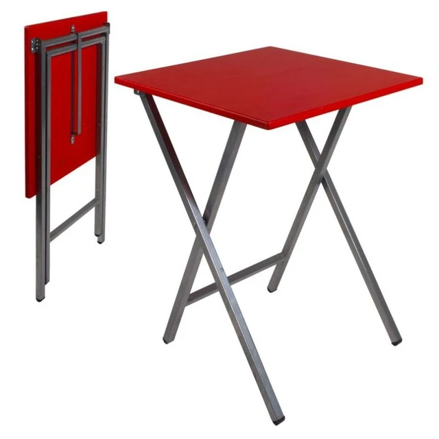 Mesa alta plegable y funda roja