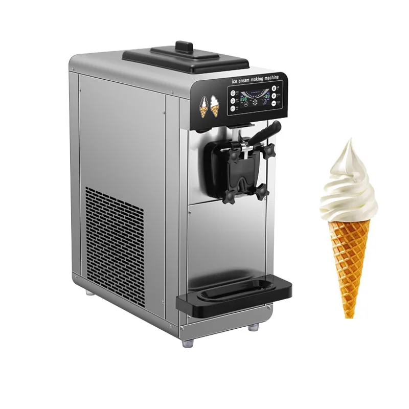 Electric 110V 220V Ice Cream Making Machine 6L Tank Single Flavor Soft Ice Cream Maker 70 PCS/H Commercial Use