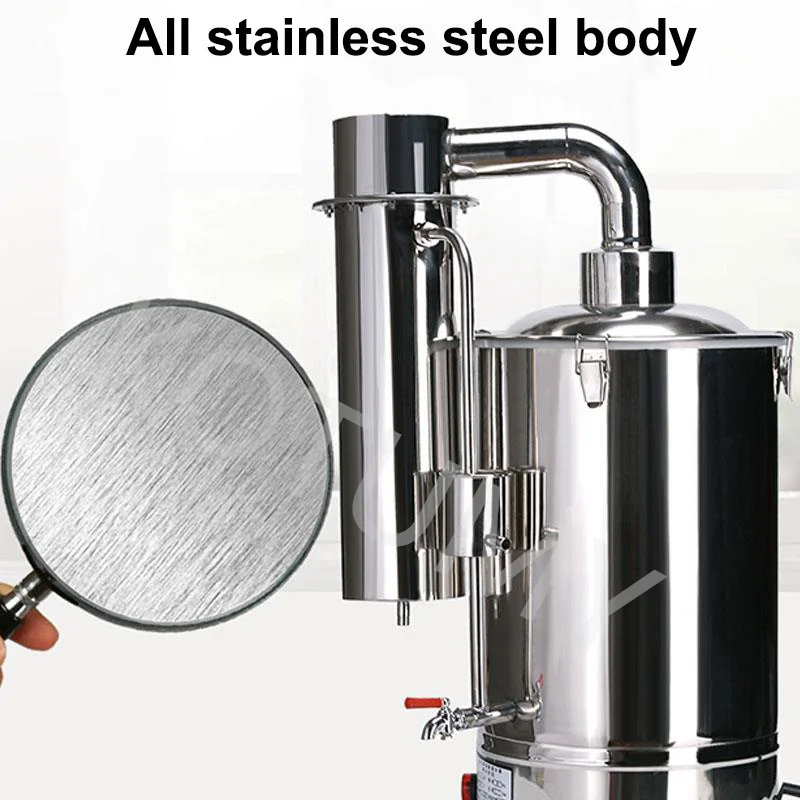 20L Distilled Water Machine Electric Water Distiller Pure Distillation Equipment Stainless Steel Automatic Control