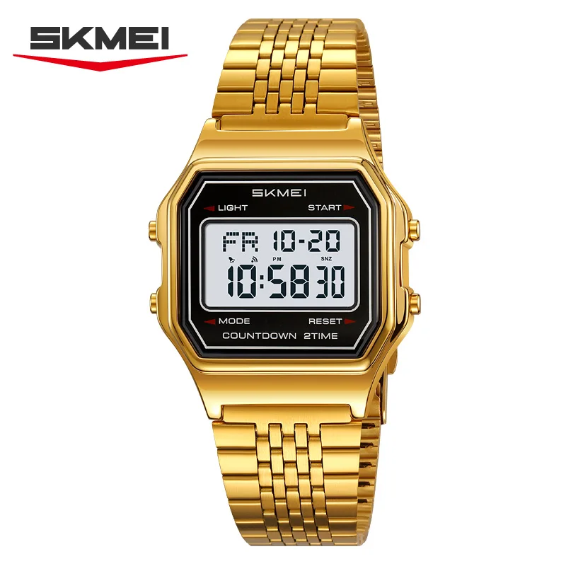 ตัวเลือกสินค้า นาฬิกาข้อมือสแตนเลส SKMEI 2465 จอ LED กันน้ำ สำหรับผู้ชาย