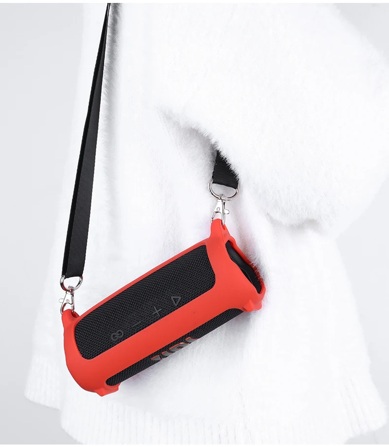 novo caso de bluetooth capa de silicone macio pele com alça mosquetão para jbl sem fio bluetooth saco