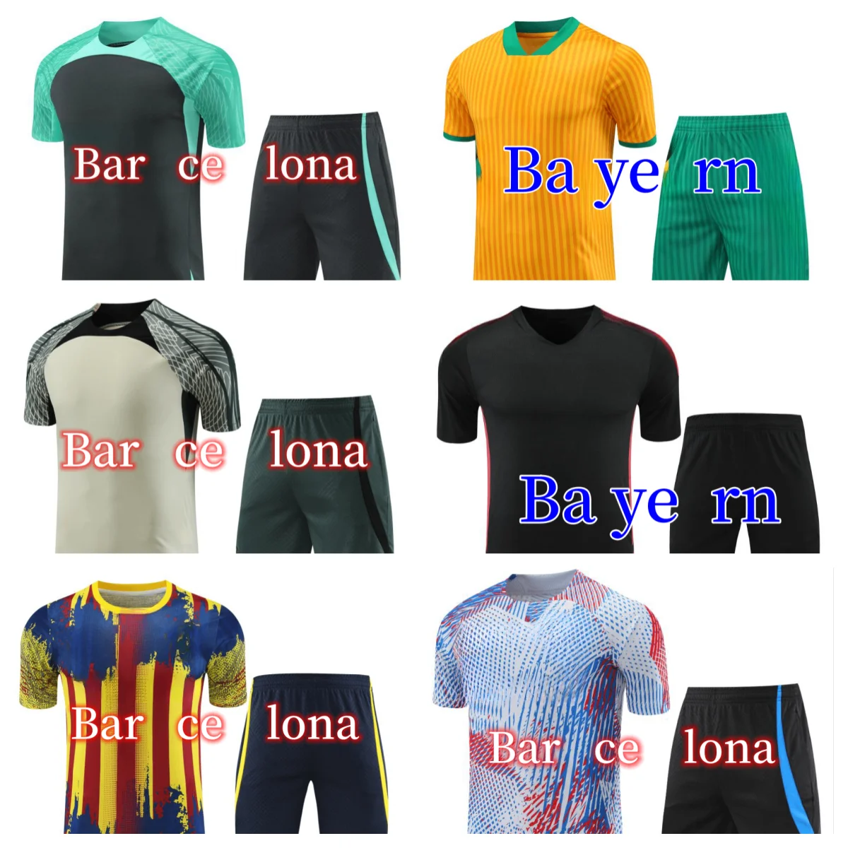 

New 23 24 Short Sleeve T-shirt Set Training Wear Short Sleeve Football Jersey Football Training Wear 2023 2024