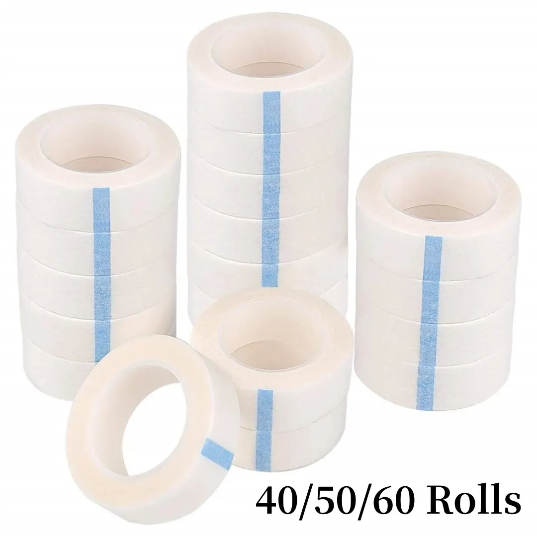 40/50/60 Rolls Micropore Breathable Medical Tape For Lash Extension Lash Pads Under Eye Patches Lint Free Non-woven Makeup Tools