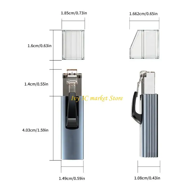 노트북을 위한 RJ45 이더넷 어댑터 1000Mbps 고속 네트워킹 변환기에 D7YC 유형 C