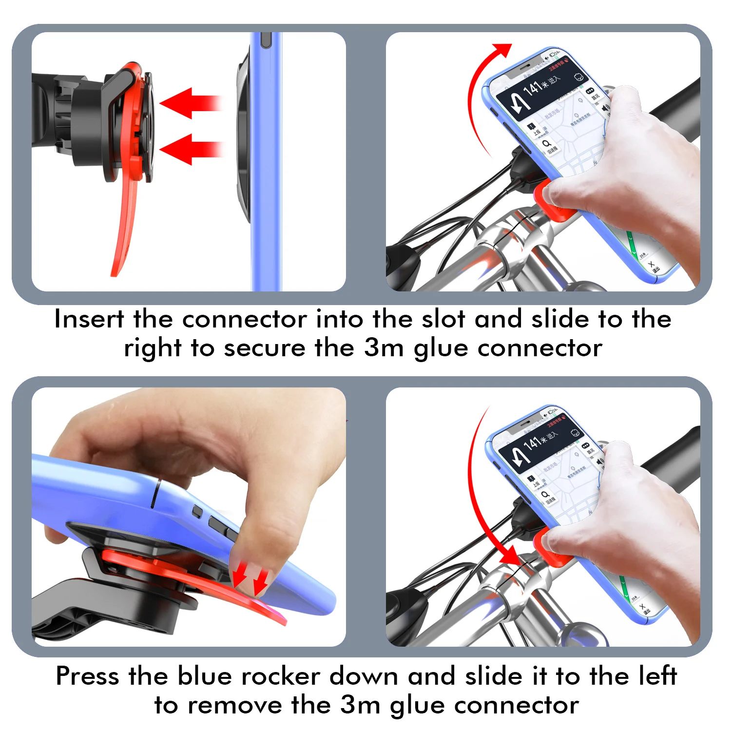 Onelesy Adjustable Bike Phone Holder Rotate Bicycle Mobile Phone Holder Motorcycle Phone Support Stand For iPhone 12 GPS Mount mobile phone stands for vehicle