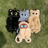 Sacs à dos chat noir, poupée chaton à grands yeux, peluche Kawaii, animaux en peluche, sac à bandoulière grande capacité, jouet doux, sac à bandoulière à la mode 2