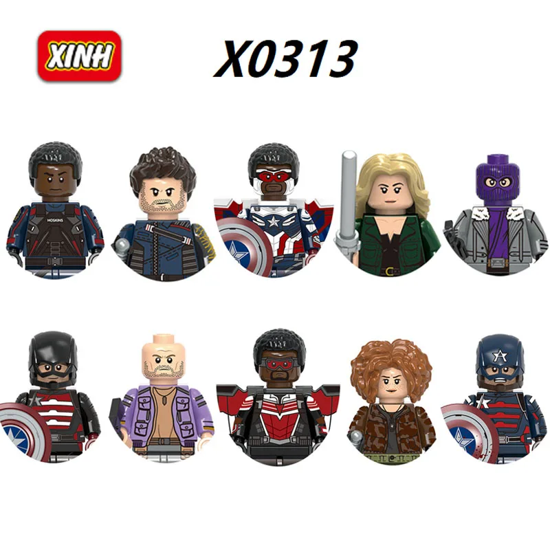 

X0313 фигурки супергероев, экшн-фигурки, Капитан Америка, Falcon Battlestar, изображение кукол, головоломка в сборе, игрушки, кирпичи, оптовая продажа