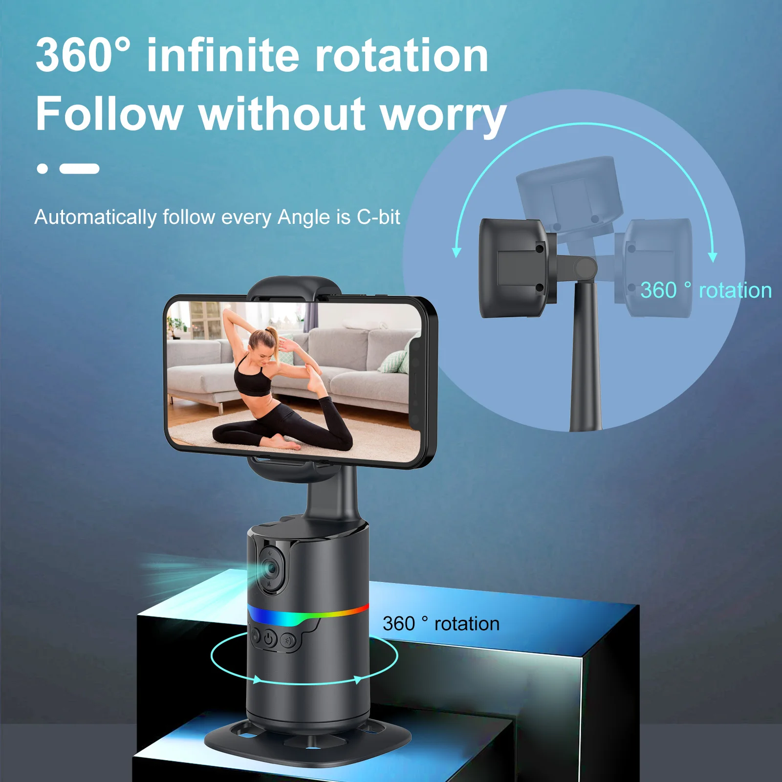 Gimbal Stabilizator 360° sa Automatskim Praćenjem Lica i Daljinskim Upravljačem