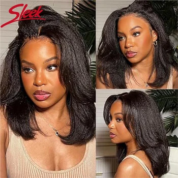 Sleek 4# Brown Colored Human Hair Extensions 3 pcs Yaki Straight Remy Brazilian Hair Yaki Straight Human Hair Bundles For Women 1