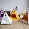 Pet Dog Cat House Bed with Thick Cushion for Cats Medium and Small Dogs Puppy Deep Sleeping Indoor Soft Canvas Pet Supplies 5
