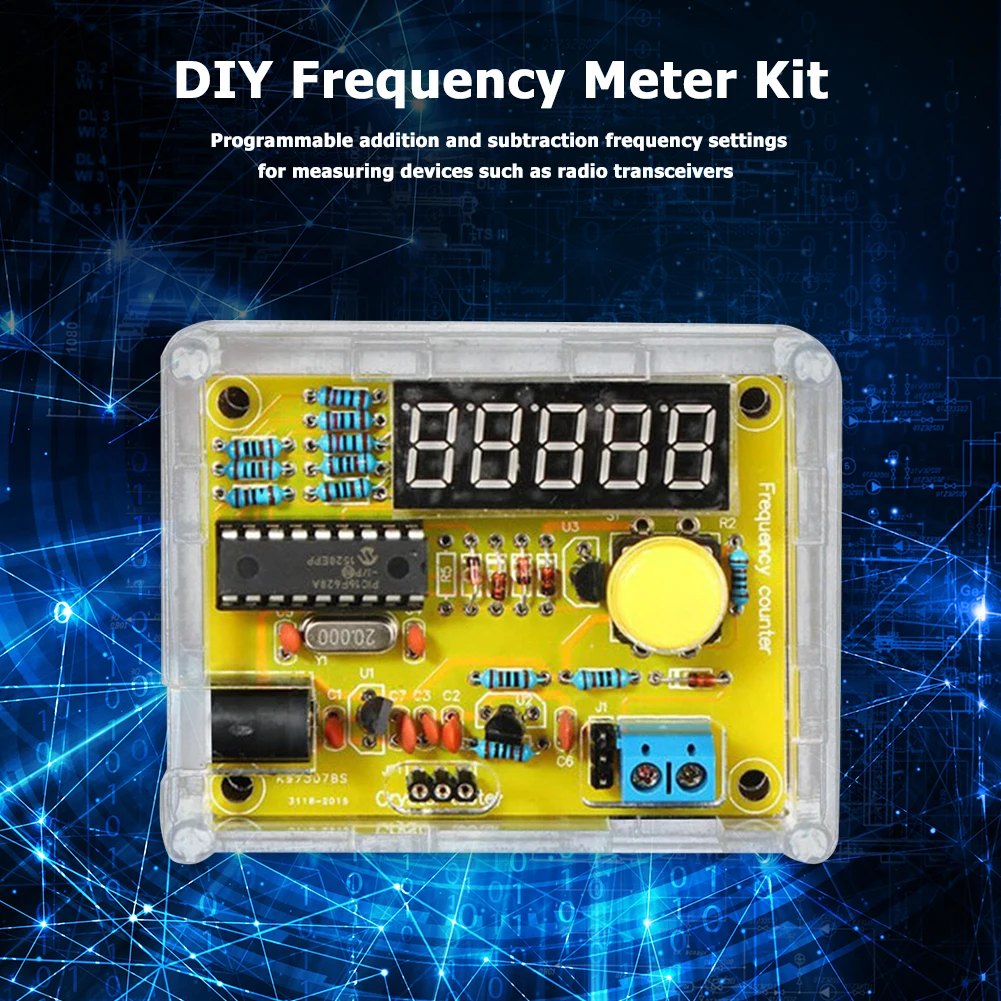 5 Digits Display Digital Frequency Counter Module 1Hz-50MHz Crystal Oscillator Frequency Counter Tester with Shell Case frequency counter tester frequency meter